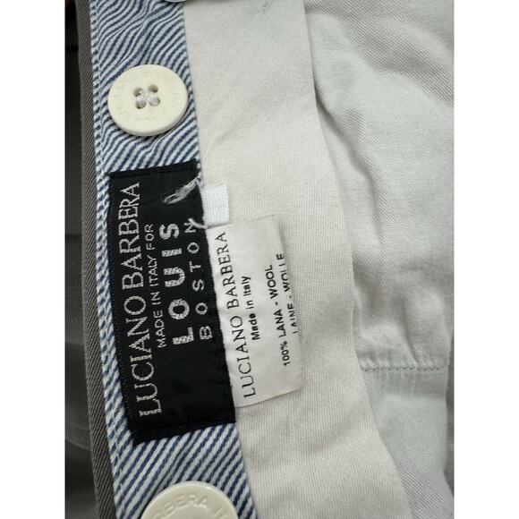 Luciano Barbera Men’s Pants Sz 34x30 100% Wool Cuffed Trousers Italy Pleated - Picture 5 of 9